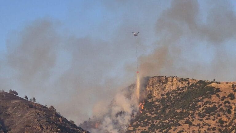 Large Forest Fire Breaks Out Near Pamukkale