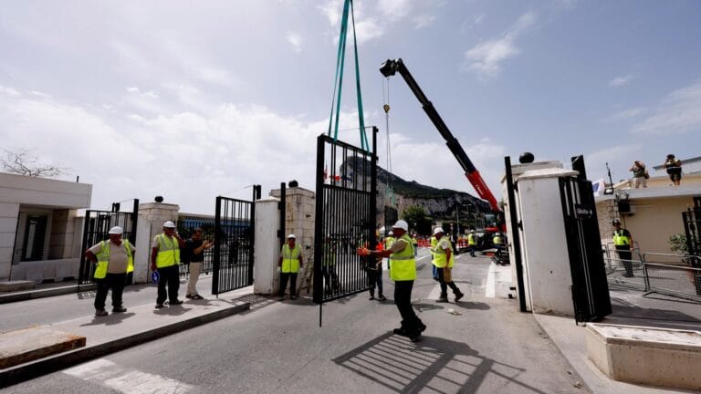 Historic Border Gate Between Spain and Gibraltar Closed