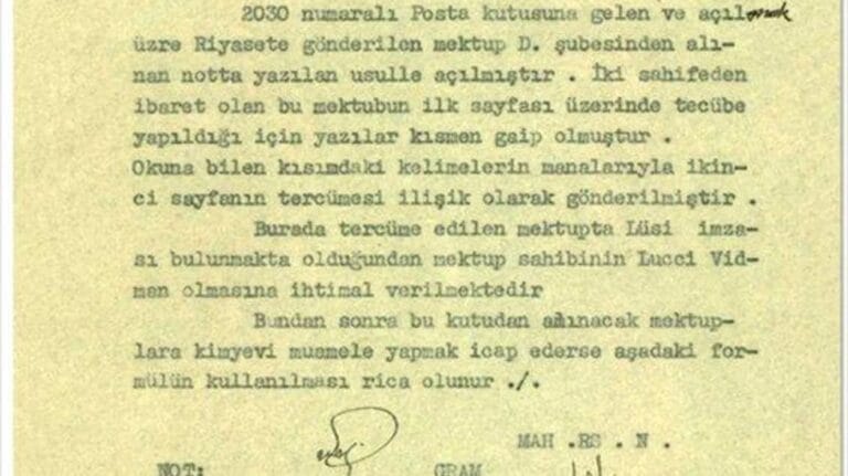 MİT Arşivinden Çıkan Gizli Yazışmaların Deşifre Edilme Yöntemi
