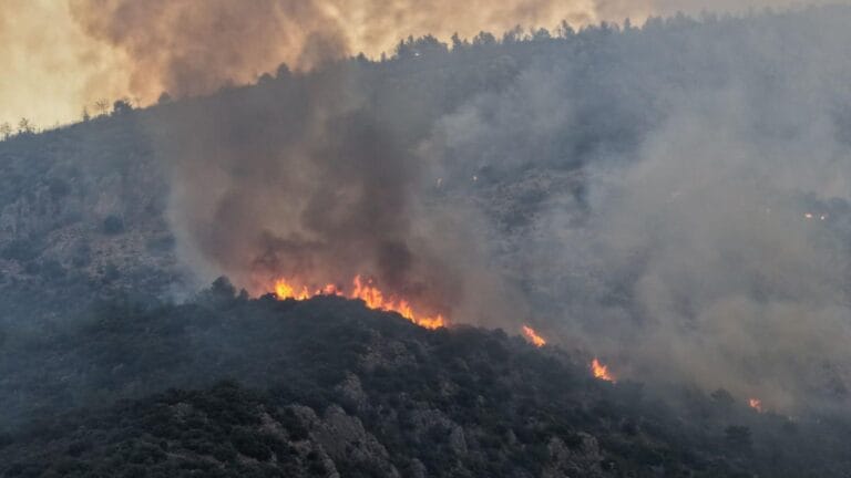 Antalya Kaş’ta Çıkan Orman Yangınına Karşı Mücadele Devam Ediyor